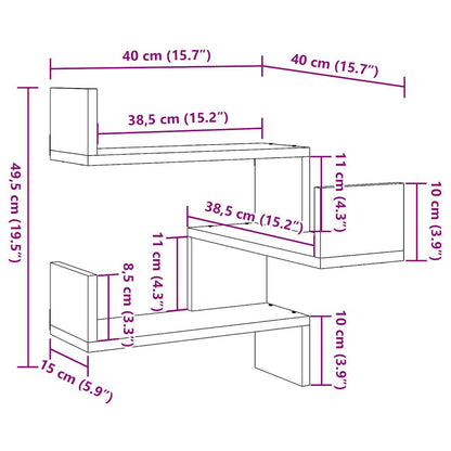 Wall Shelf Wall-Mounted Old Wood 40 x 40 x 49.5 cm