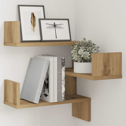 Wall Corner Shelf Artisan Oak 40x40x49.5 cm Engineered Wood