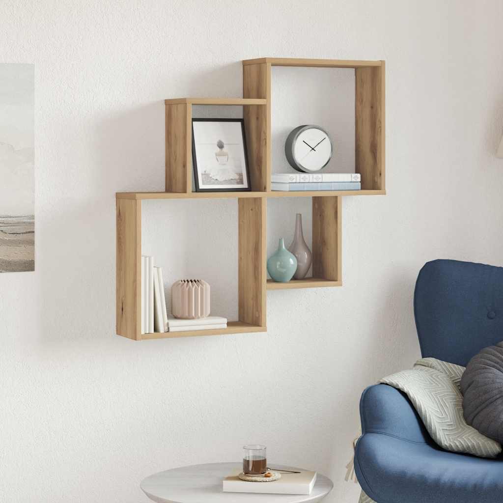 Wall Shelf Artisan Oak 80x15x78.5 cm Engineered Wood