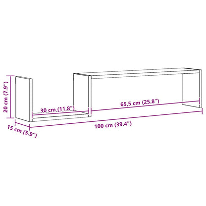 Wall Shelves 2 pcs Artisan Oak 100x15x20 cm Engineered Wood