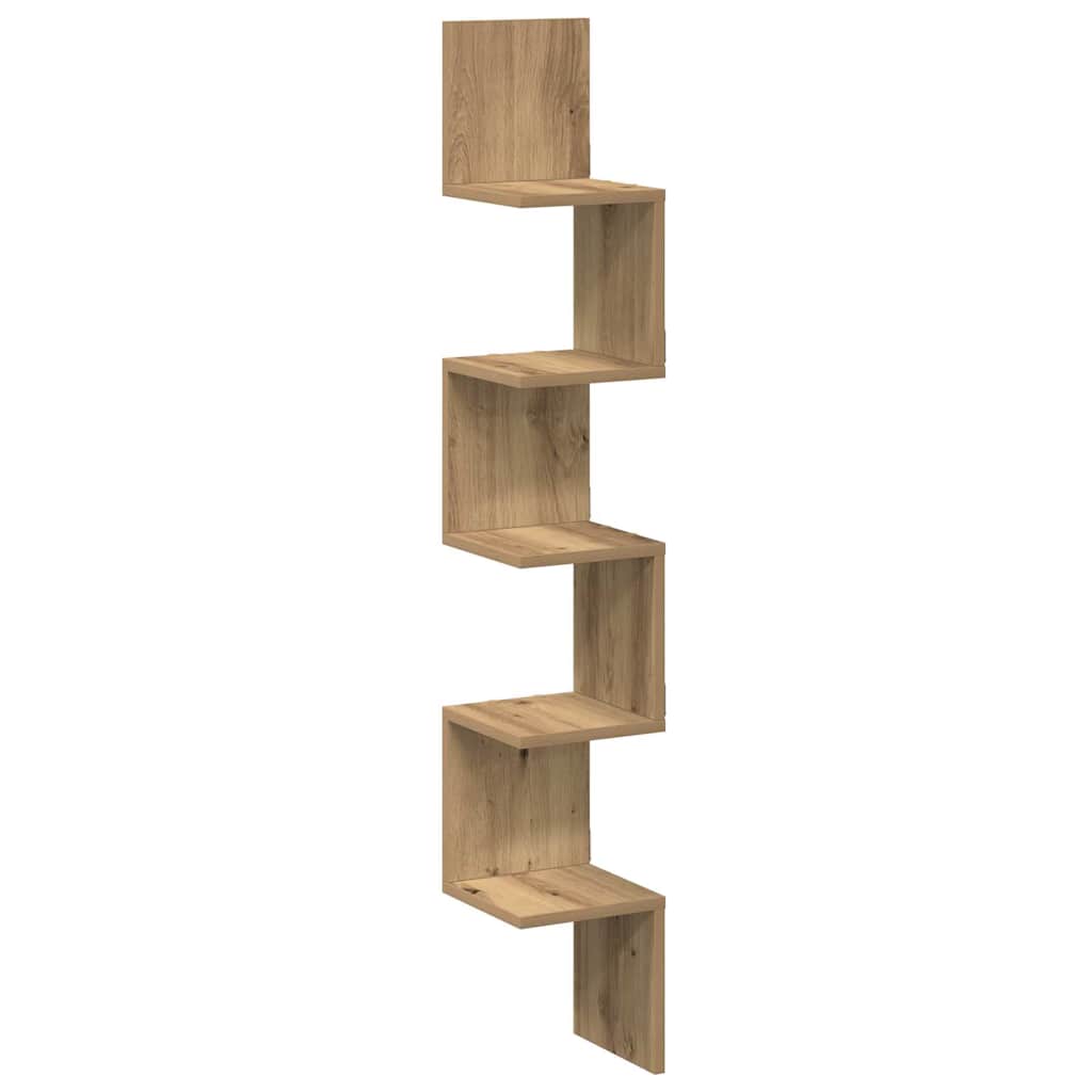 Wall Corner Shelf Artisan Oak 20x20x127,5 cm Engineered Wood