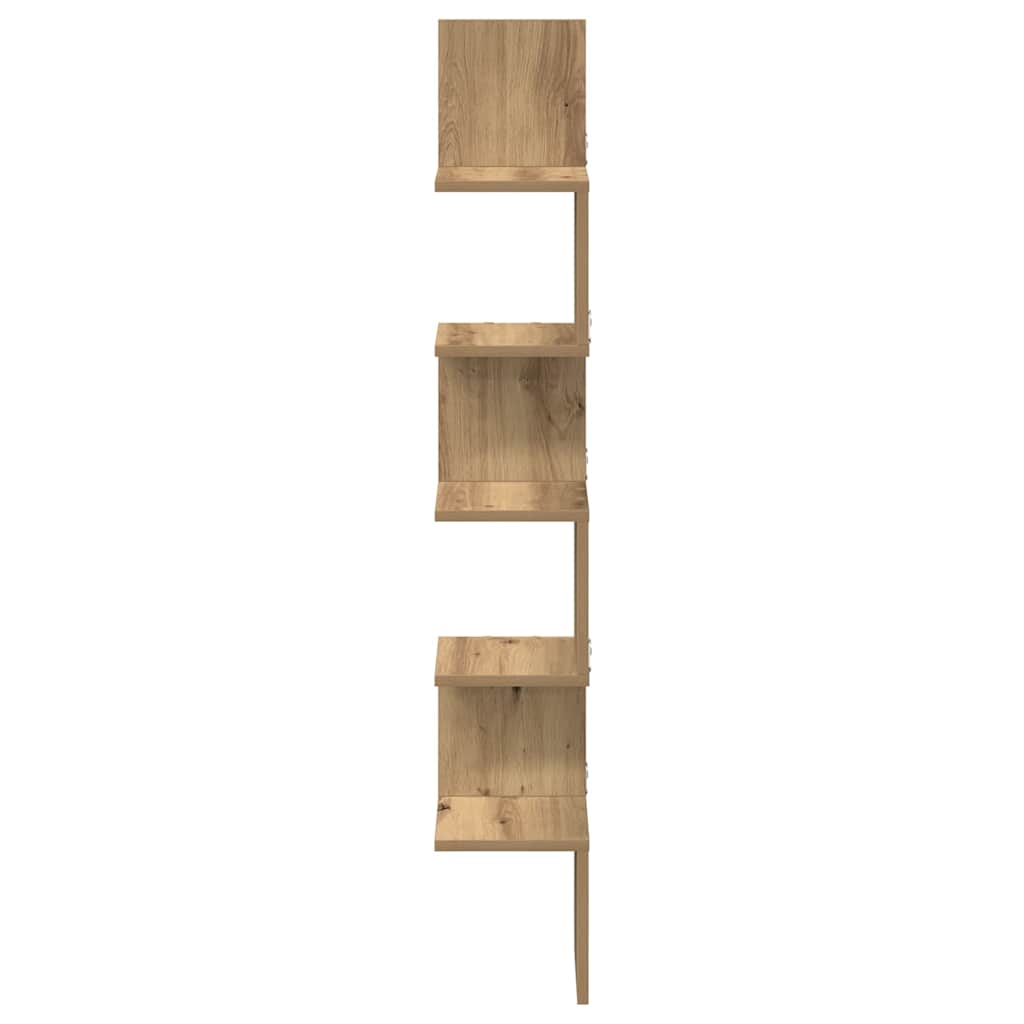 Wall Corner Shelf Artisan Oak 20x20x127,5 cm Engineered Wood