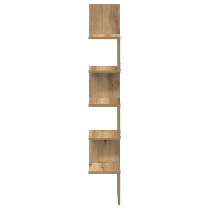 Wall Corner Shelf Artisan Oak 20x20x127,5 cm Engineered Wood
