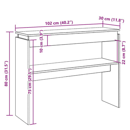 Console Table Old Wood 102x30x80 cm Engineered Wood