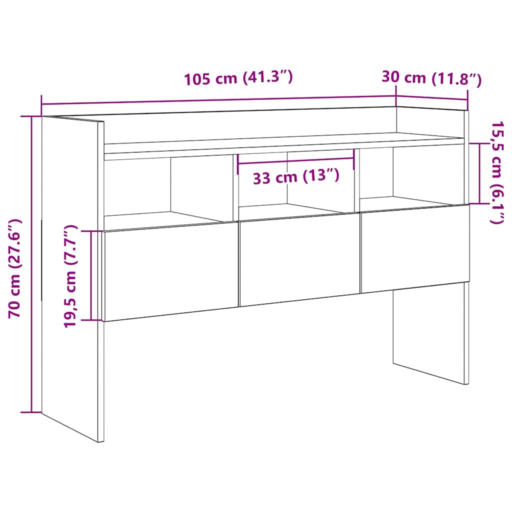 Sideboard Old Wood 105x30x70 cm Engineered Wood