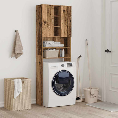 Washing Machine Cabinet Old Wood 64x25,5x190 cm
