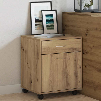 Rolling Cabinet Artisan Oak 45x38x54 cm Engineered Wood