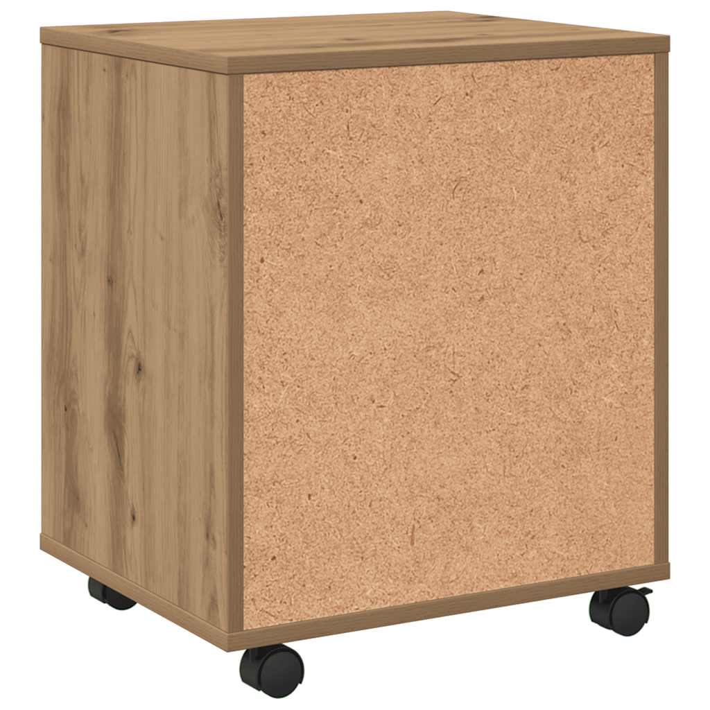 Rolling Cabinet Artisan Oak 45x38x54 cm Engineered Wood