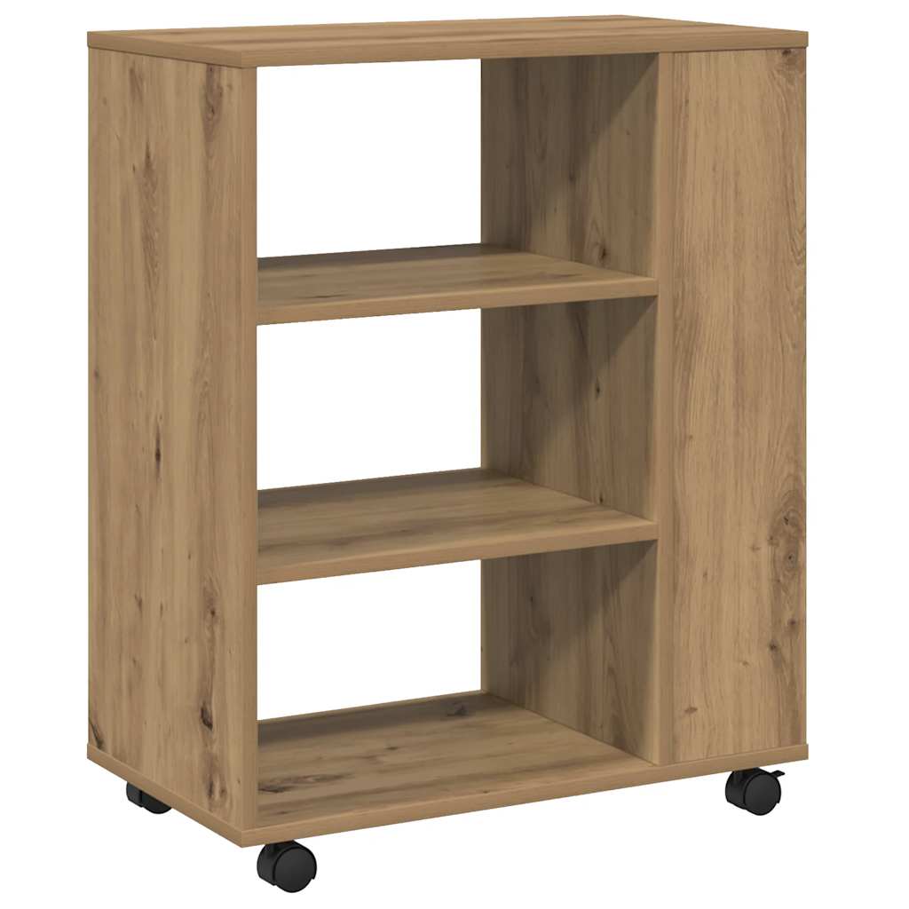 Rolling Cabinet Artisan Oak 60x35x75 cm Engineered Wood