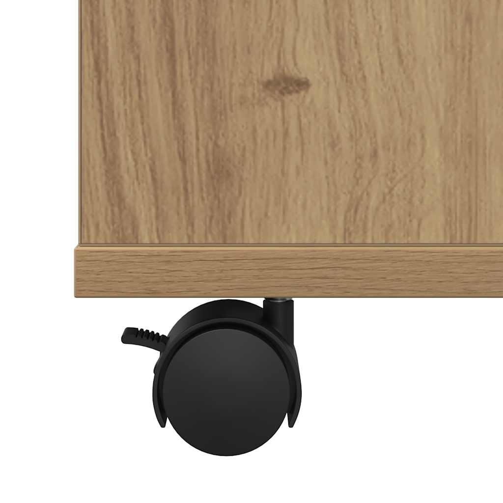 Rolling Cabinet Artisan Oak 60x35x75 cm Engineered Wood