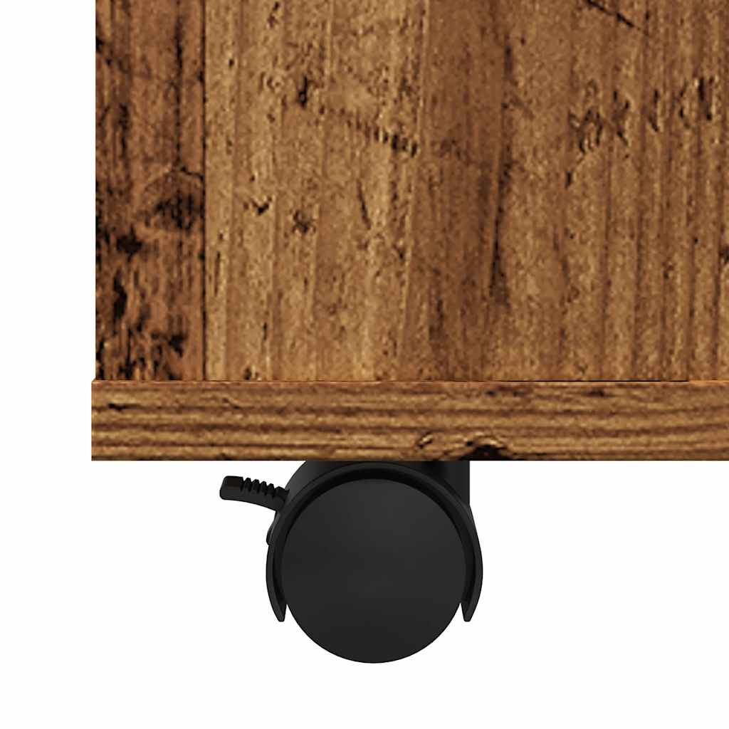 Rolling Cabinet Old Wood 60x53x72 cm Engineered Wood