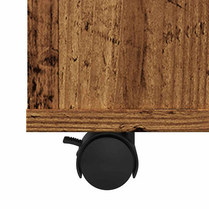 Rolling Cabinet Old Wood 60x53x72 cm Engineered Wood