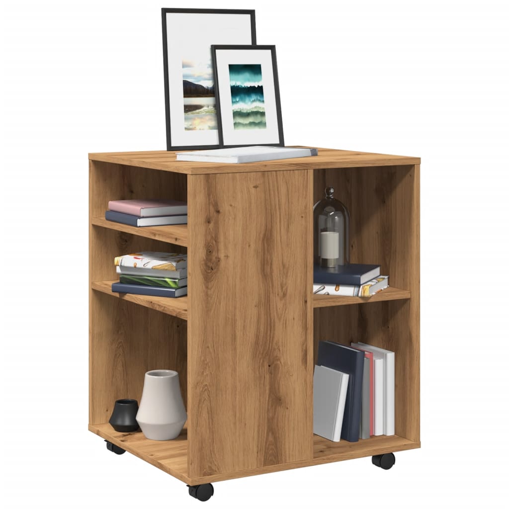 Rolling Cabinet Artisan Oak 60x53x72 cm Engineered Wood