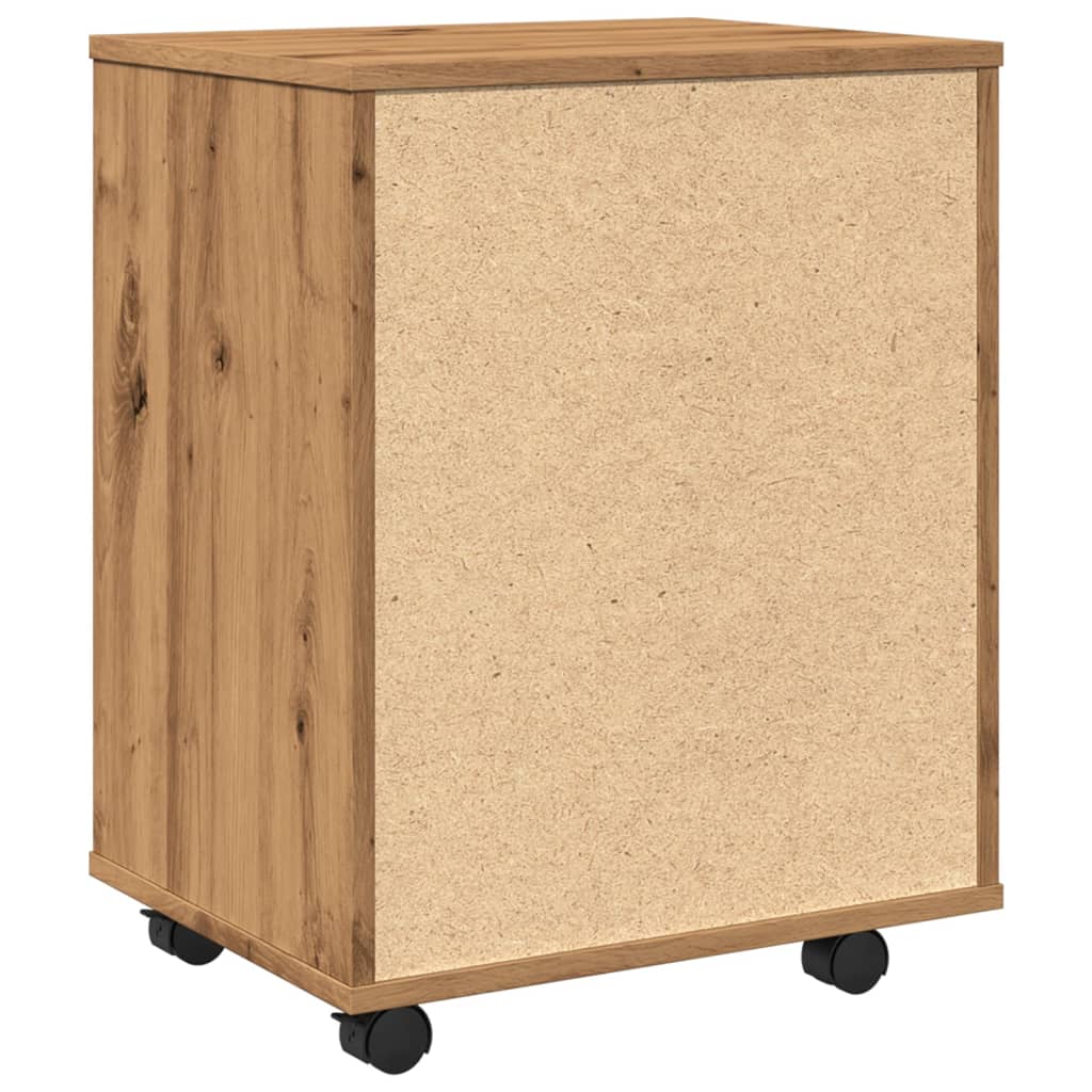 Rolling Cabinet Artisan Oak 46x36x59 cm Engineered Wood