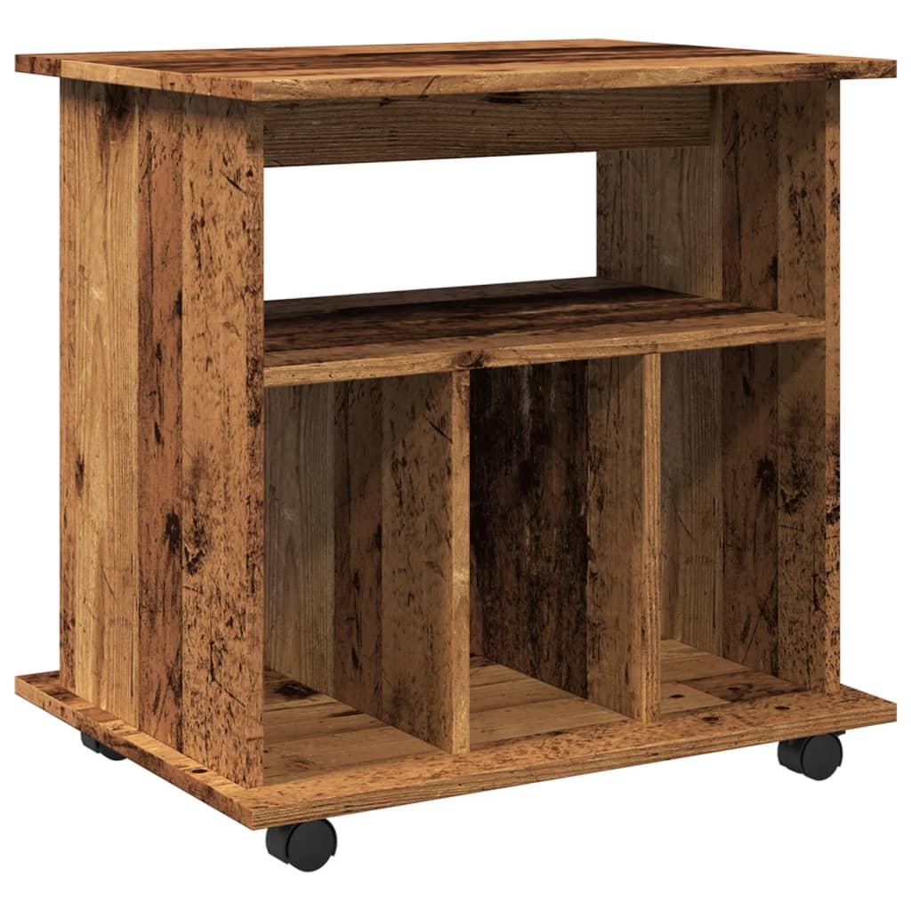 Rolling Cabinet Old Wood 60x45x60 cm Engineered Wood