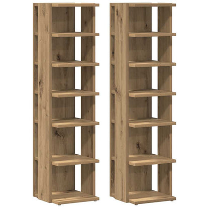 Shoe Cabinets 2 pcs Artisan Oak 28x27x102 cm Engineered Wood
