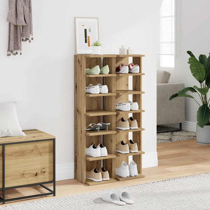 Shoe Cabinets 2 pcs Artisan Oak 28x27x102 cm Engineered Wood