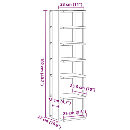 Shoe Cabinets 2 pcs Artisan Oak 28x27x102 cm Engineered Wood