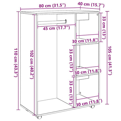 Wardrobe Old Wood 80x40x110 cm Engineered Wood