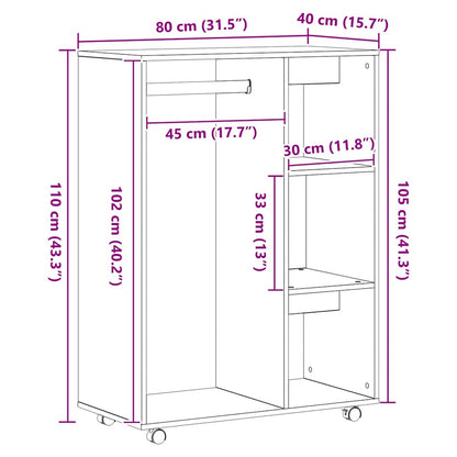 Wardrobe Artisan Oak 80x40x110 cm Engineered Wood