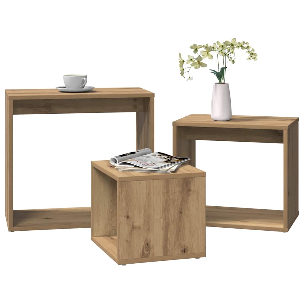 Nesting Tables 3 pcs Artisan Oak Engineered Wood