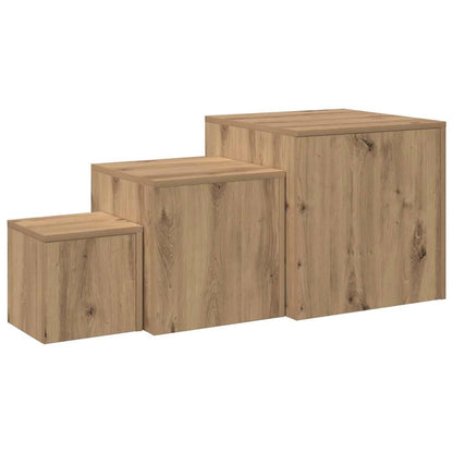 Side Tables 3 pcs Artisan Oak Engineered Wood