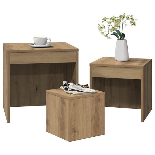 Nesting Tables 3 pcs Artisan Oak Engineered Wood