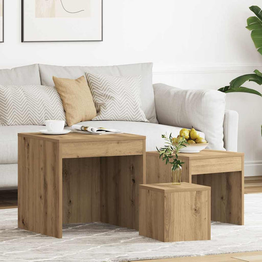 Nesting Tables 3 pcs Artisan Oak Engineered Wood