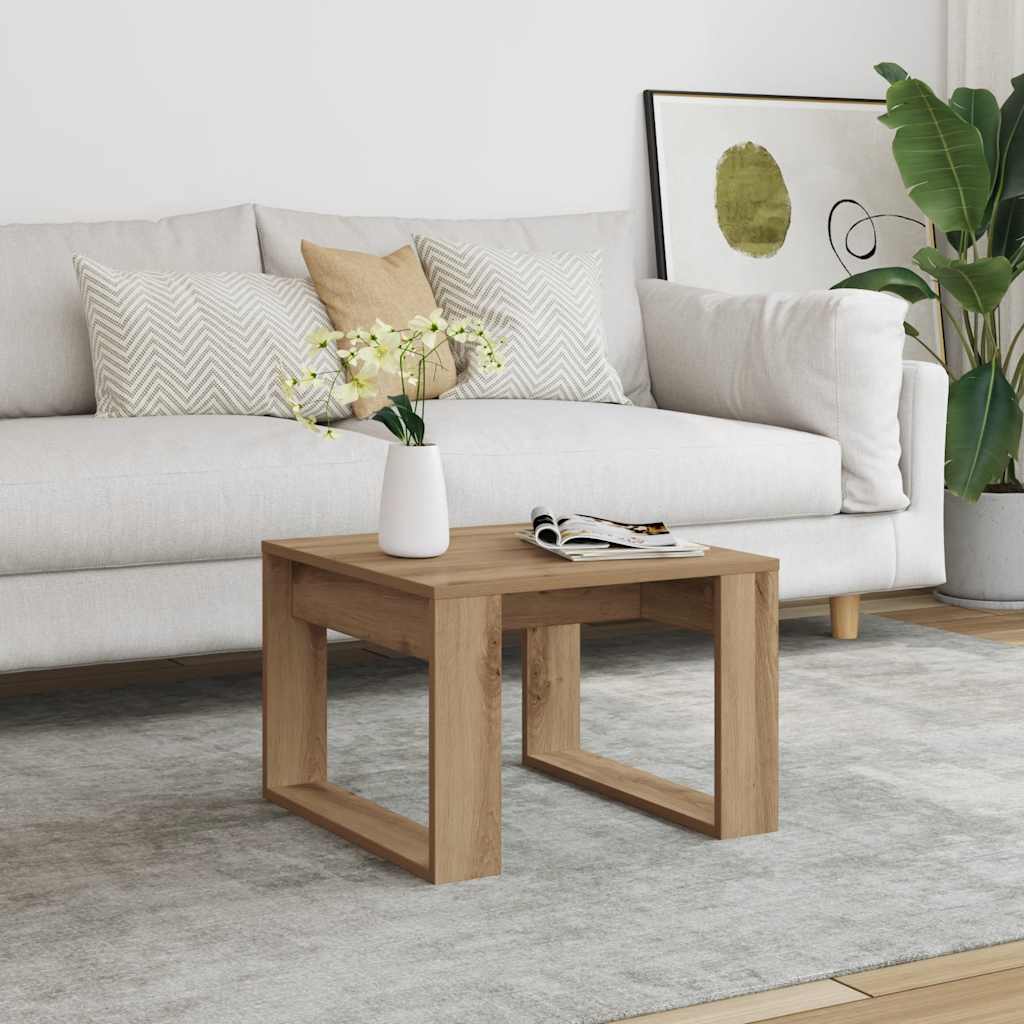 Side Table Artisan Oak 50x50x35 cm Engineered Wood