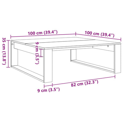 Coffee Table Old Wood 100x100x35 cm Engineered Wood
