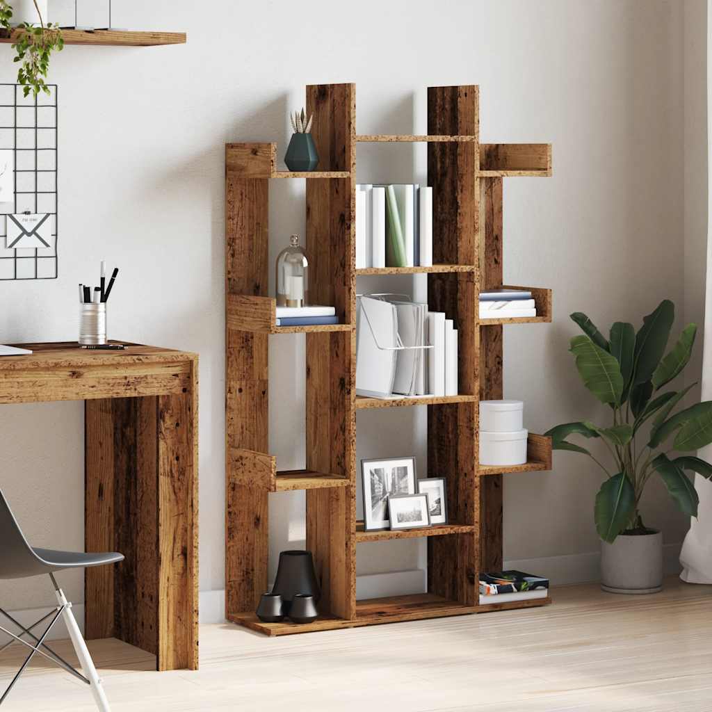 Book Cabinet Old Wood 86x25.5x140 cm Engineered Wood