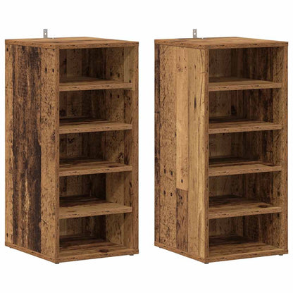 Shoe Cabinets 2 pcs Old Wood 32x35x70 cm Engineered Wood