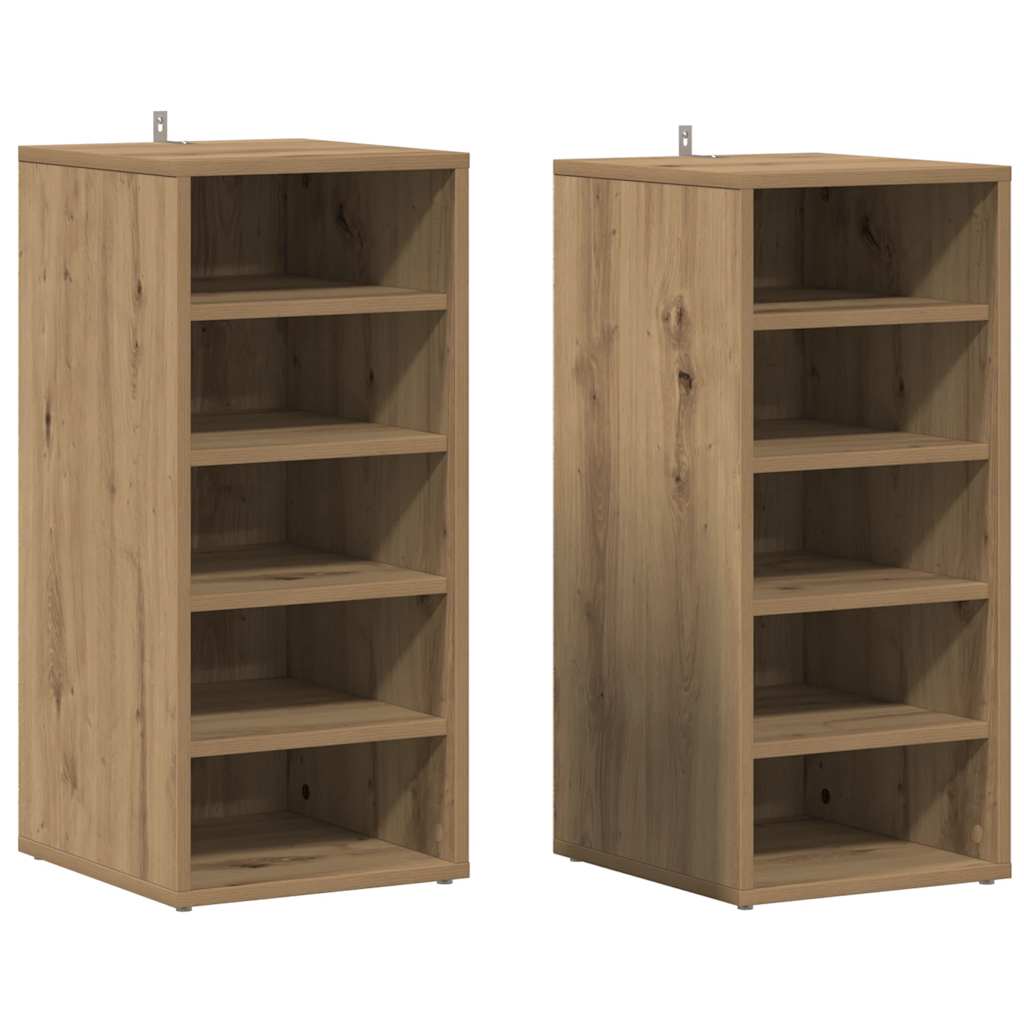 Shoe Cabinets 2 pcs Artisan Oak 32x35x70 cm Engineered Wood