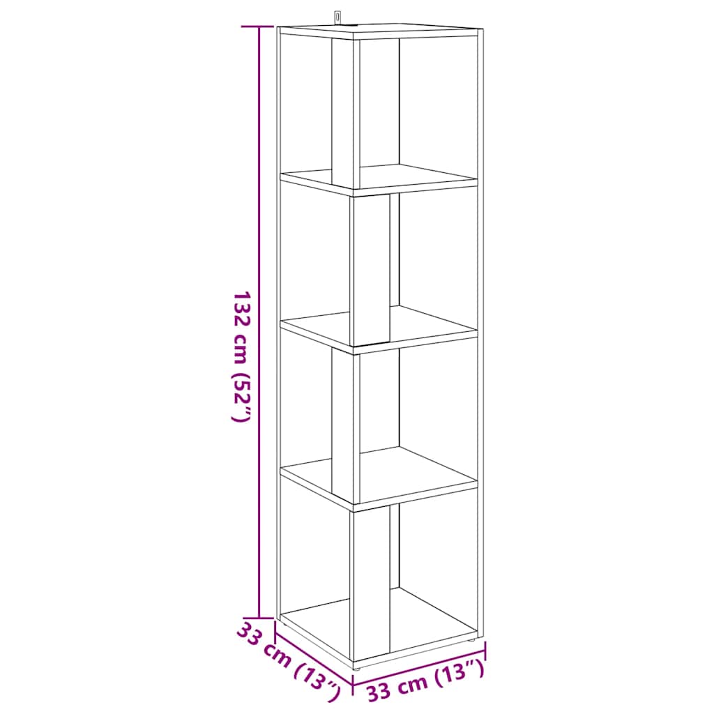 Corner Cabinet Old Wood 33x33x132 cm Engineered Wood