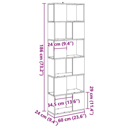 Book Cabinet/Room Divider Artisan Oak 60x24x186 cm