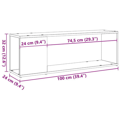 TV Cabinet Artisan Oak 100x24x32 cm Engineered Wood