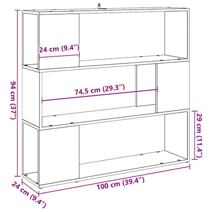 Book Cabinet/Room Divider Old Wood 100x24x94 cm
