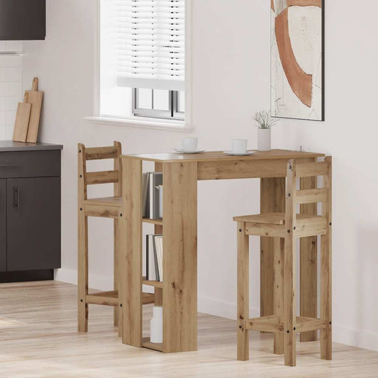 Bar Table with Shelf Artisan Oak 102x50x103.5cm Engineered Wood