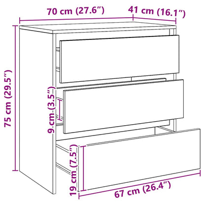 Sideboard Artisan Oak 70x41x75 cm Engineered Wood