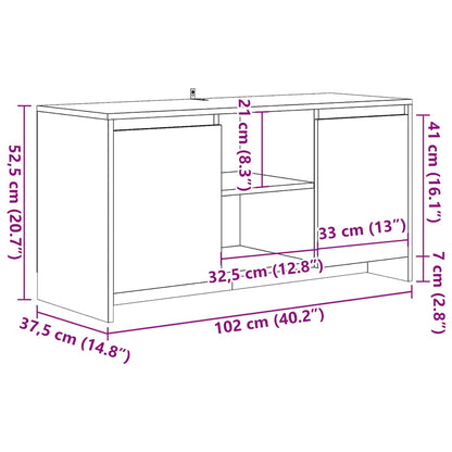 TV Cabinet Old Wood 102x37,5x52,5 cm Engineered Wood