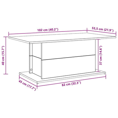 Coffee Table Artisan Oak 102x55.5x40 cm Engineered Wood
