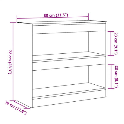 Book Cabinet/Room Divider Old Wood 80x30x72 cm