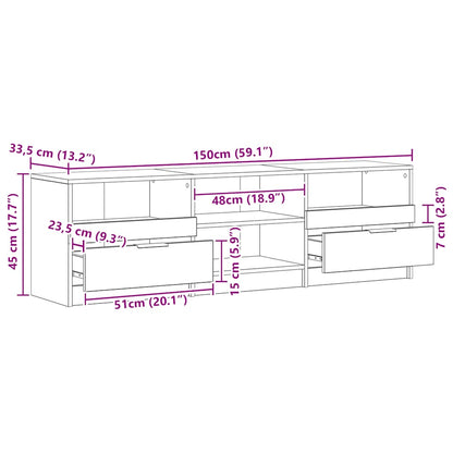 TV Cabinet Artisan Oak 150x33,5x45 cm Engineered Wood
