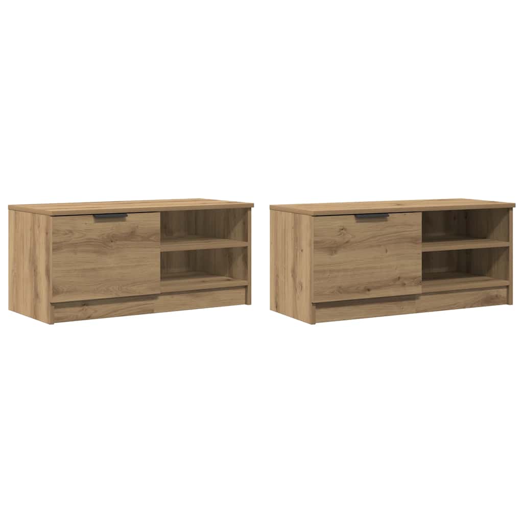 TV Cabinets 2 pcs Artisan Oak 80x35x36.5 cm Engineered Wood