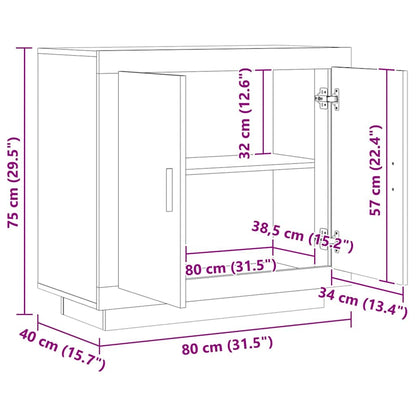 Sideboard Artisan Oak 80x40x75 cm Engineered Wood