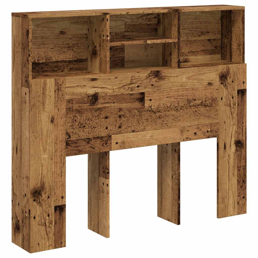 Headboard Cabinet Old Wood 120x19x103.5 cm Engineered Wood