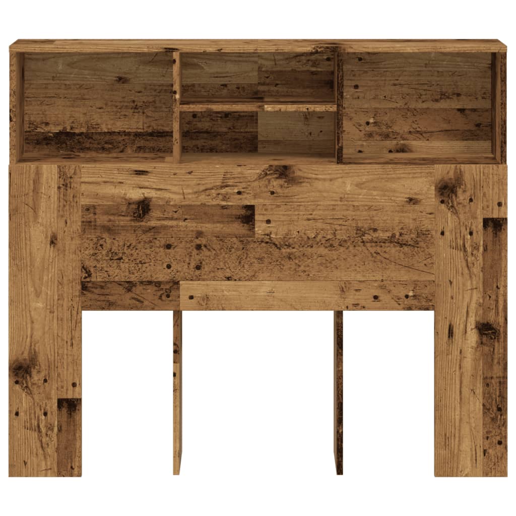 Headboard Cabinet Old Wood 120x19x103.5 cm Engineered Wood