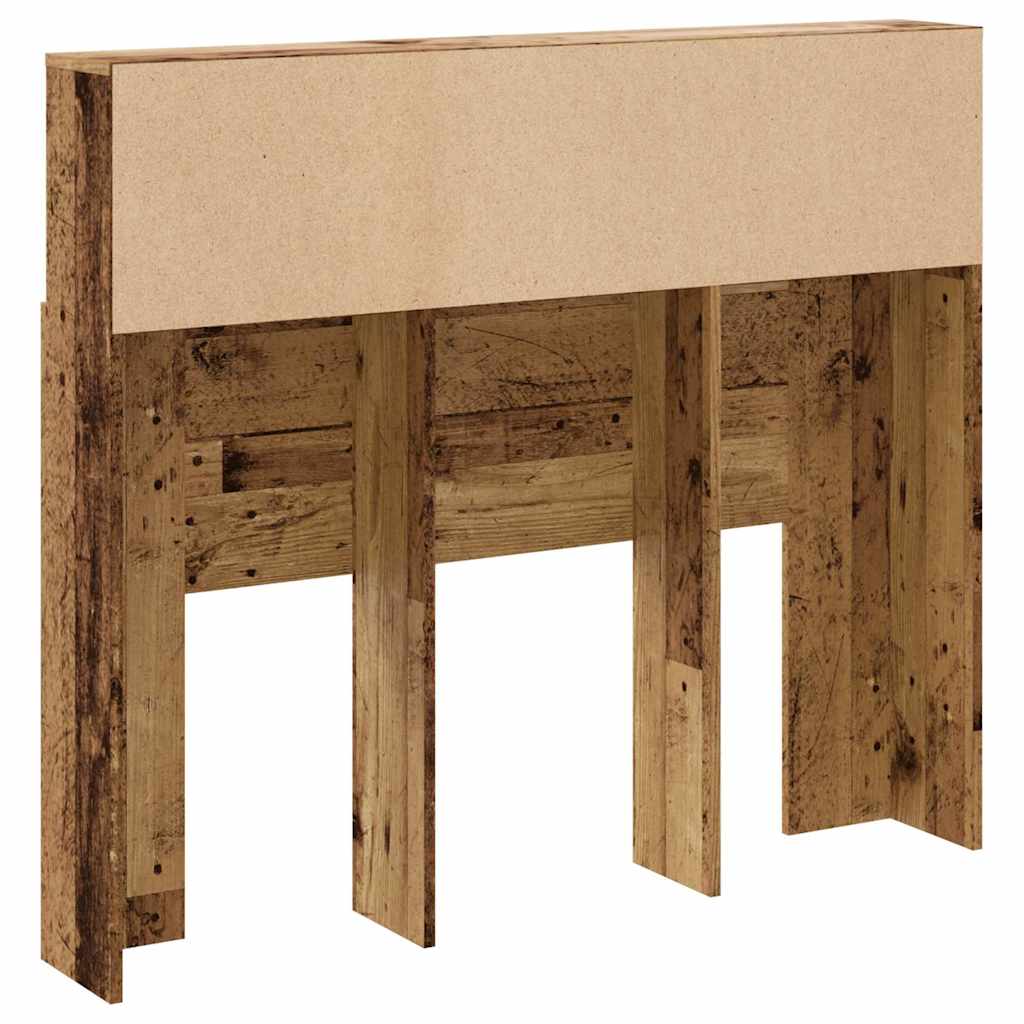 Headboard Cabinet Old Wood 120x19x103.5 cm Engineered Wood