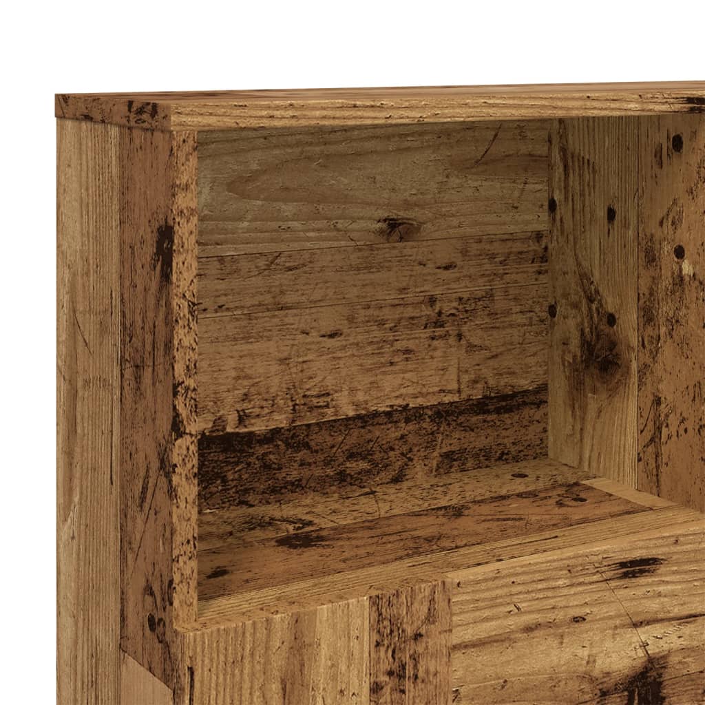 Headboard Cabinet Old Wood 120x19x103.5 cm Engineered Wood