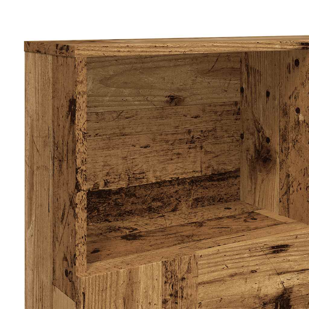 Headboard Cabinet Old Wood 120x19x103.5 cm Engineered Wood